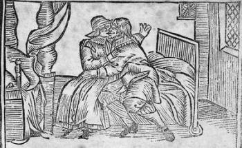 Couple Kissing, illustration from the 'Roxburghe Ballads' (woodcut) | Obraz na stenu