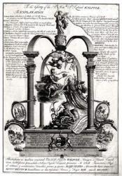 To the Glory of the Right Honourable Robert Walpole (1676-1745) 1st Earl of Orford (engraving) (b/w photo) | Obraz na stenu