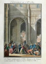 Events of the 5th of October 1789: The Women want to hang the Priest Lefevre (coloured engraving) | Obraz na stenu
