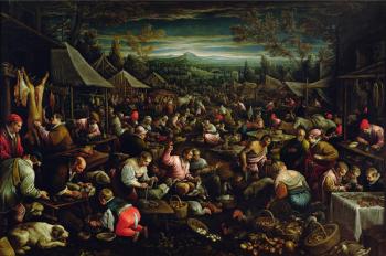 The Small Market (oil on canvas) | Obraz na stenu