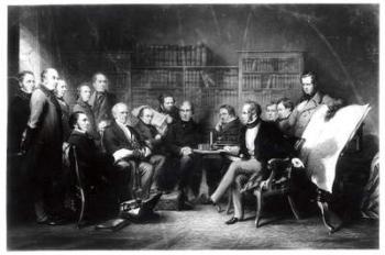 The Aberdeen Cabinet, deciding upon the expedition to the Crimea, engraved by William Walker, 1857 (engraving) | Obraz na stenu