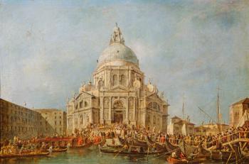 The Doge of Venice at the Festa della Salute, 21 November, to commemorate the end of the pestilence of 1630, c.1766-70 (oil on canvas) | Obraz na stenu