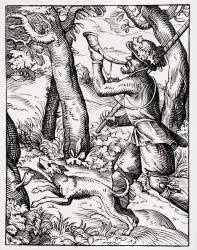 German Sportsman, after an engraving by Jost Amman (1539-91) from 'Le Moyen Age et La Renaissance' by Paul Lacroix (1806-84) published 1847 (litho) | Obraz na stenu