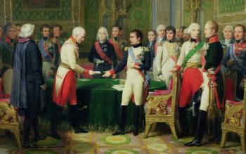Napoleon I (1769-1821) Receiving Baron Vincent, the Austrian Ambassador, at Erfurt, 28th October 1808, 1838 (oil on canvas) | Obraz na stenu