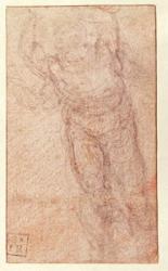 Study for 'The Resurrection', c.1532-34 (red & black chalk on paper) (recto) | Obraz na stenu