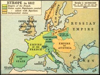 Map of Europe in 1812. From Historical Atlas, published 1923. | Obraz na stenu