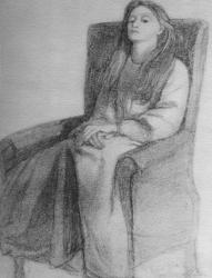 Elizabeth Siddal, c.1853 (graphite on paper) | Obraz na stenu