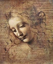 Head of a Young Woman with Tousled Hair or, Leda (gouache on wood) | Obraz na stenu