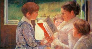 Mrs Cassatt Reading to her Grandchildren, 1888 (oil on canvas) | Obraz na stenu