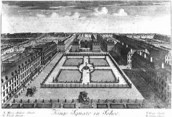 Kings Square in Sohoe, published by Thomas Glass and Henry Overton I, 1720-1730 (engraving) | Obraz na stenu