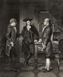 Baron de Kalb (centre) introducing Lafayette to Silas Dean, from 'Life and Times of Washington', Volume I, published 1857 (litho) | Obraz na stenu