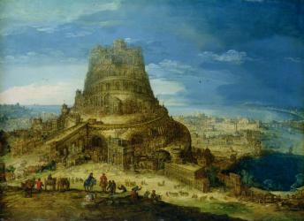 The Building of the Tower of Babel (oil on panel) | Obraz na stenu