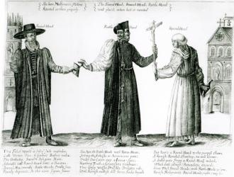 The Sound-Head, Rattle-Head and Round-Head, 1642 (engraving) (b/w photo) | Obraz na stenu