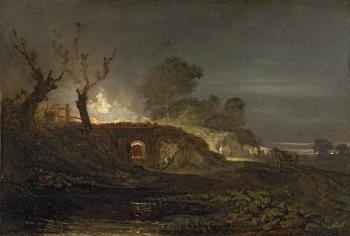 A Lime Kiln at Coalbrookdale, c.1797 (oil on panel) | Obraz na stenu