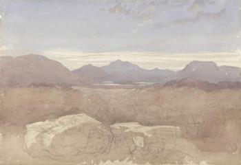 A Mountainous View, North Wales, c.1818 (w/c & graphite on paper) | Obraz na stenu