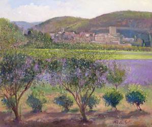 Lavender Seen Through Quince Trees, Monclus (oil on canvas) | Obraz na stenu