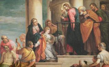 Raising of the widow's son of Nain, 1651-56, copy of painting by Veronese (panel) | Obraz na stenu