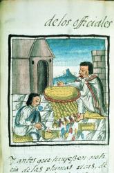 Ms Palat. 218-220 Book IX Aztec feather artisans at work, from the 'Florentine Codex' by Bernardino de Sahagun, c.1540-85 | Obraz na stenu