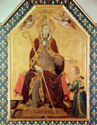 St. Louis of Toulouse (1274-97) crowning his brother, Robert of Anjou (1278-1343) from the Altar of St. Louis of Toulouse, 1317 (tempera on panel) | Obraz na stenu