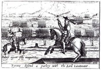 Tyrone Desired a Parley with the Lord Lieutenant at Kinsale, 1601 (engraving) (b&w photo) | Obraz na stenu