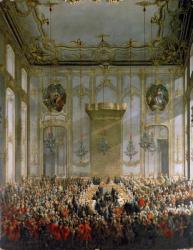 Court Banquet in the Great Antechamber of the Hofburg Palace, Vienna (for detail see 68229) | Obraz na stenu