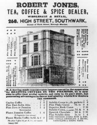 Advertisement for Robert Jones, Tea, Coffee and Spice Dealer, January 1845 (litho) | Obraz na stenu