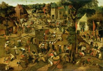 Fair with a Theatrical Performance, 1562 (oil on canvas) | Obraz na stenu