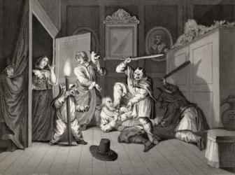 Hudibras Catechiz'd, from 'Hudibras' by Samuel Butler (1612-80) engraved by George Presbury, from 'The Works of William Hogarth', published 1833 (litho) | Obraz na stenu