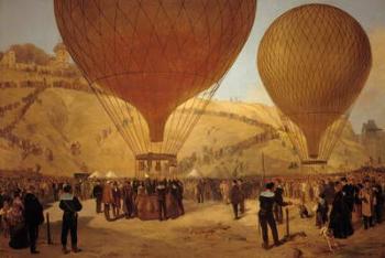 The Departure of Leon Michel Gambetta (1838-82) in the Balloon 'L'Armand-Barbes', 7 October 1870 (oil on canvas) | Obraz na stenu