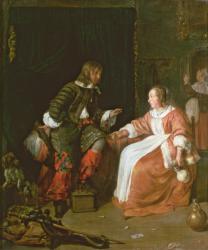 A maid and an officer, c.1660-70 | Obraz na stenu