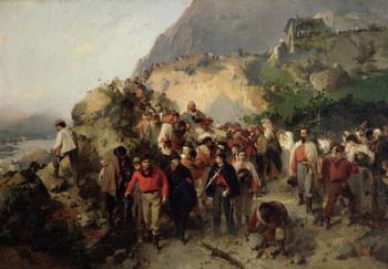The Injured Garibaldi (1807-82) in the Aspromonte Mountains (oil on canvas) | Obraz na stenu