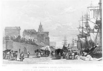 The Prince's Dock, Liverpool, engraved by F.R. Hay, c.1830 (engraving) (b/w photo) | Obraz na stenu