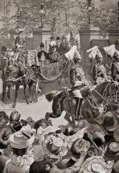 King Edward VII and his wife Alexandra of Denmark leaving Marlborough House, London, England in the late 19th century. From Living London, published c.1901 | Obraz na stenu