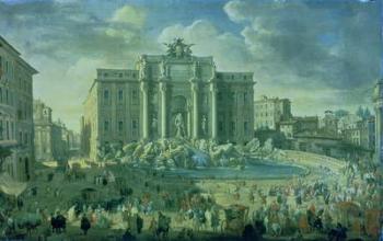 The Trevi Fountain in Rome, 1753-56 (oil on canvas) | Obraz na stenu