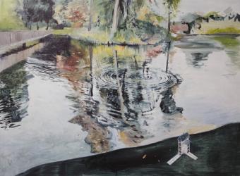 Ripples and Birdhouse, Kew Gardens, 2014, (oil on board) | Obraz na stenu