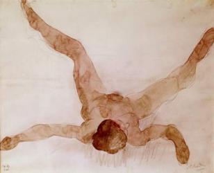 Nude Female Lying on her Back (w/c on paper) | Obraz na stenu