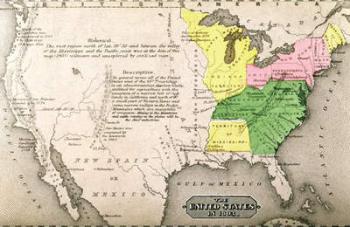Map of the United States in 1803, from 'Our Whole Country: The Past and Present of the United States, Historical and Descriptive', by John Warner Barber and Henry Hare, 1861 (engraving) | Obraz na stenu