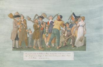 Fol.31 The Parisians going to the Champ de Mars, 1792 (gouache on card) | Obraz na stenu