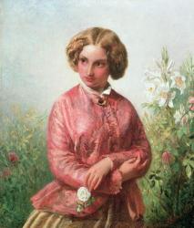 Portrait of a young girl with a rose | Obraz na stenu
