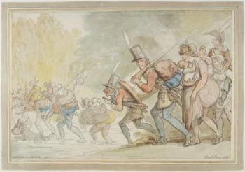 Soldiers on a March, 1805 (pen & ink and watercolour on paper) | Obraz na stenu
