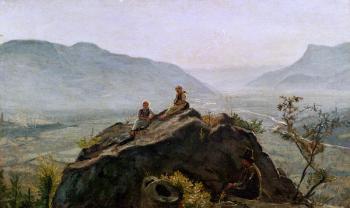 View of the Adige Valley, 1831 (oil on canvas) | Obraz na stenu