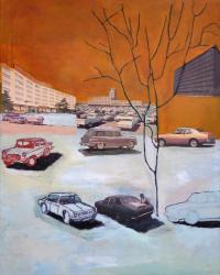 Parked, 2015, (acrylic and collage on canvas) | Obraz na stenu