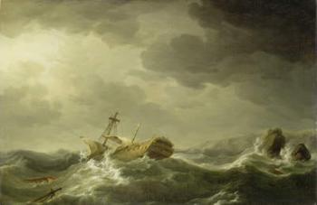 Ship Wrecked on a Rocky Coast, c.1747-50 (oil on canvas) | Obraz na stenu