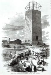 View of Washington Monument as it now Appears, from 'Gleason's Pictorial Drawing-Room Companion', engraved by Frank Leslie, 1854 (engraving) (b&w photo) | Obraz na stenu