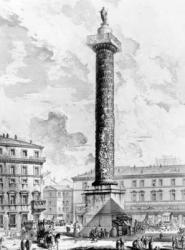 View of the Column of Marcus Aurelius in the Piazza Colonna, from the 'Views of Rome' series, c.1760 (etching) | Obraz na stenu