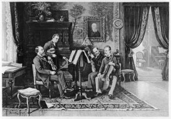 The String Quartet (litho) (b/w photo) | Obraz na stenu