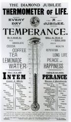 The Diamond Jubilee Thermometer of Life, printed by M. M. Whelan and Company, 1897 (engraving) (b/w photo) | Obraz na stenu