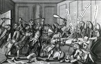 The Seige of Warwick Castle, or The Battle between the Fellows and Licenciates, 1768 (etching) | Obraz na stenu