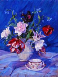 Tulips from my garden, 1995, (gouache on paper) | Obraz na stenu