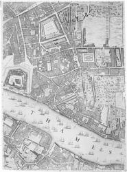 A Map of the Tower of London, 1746 (engraving) | Obraz na stenu